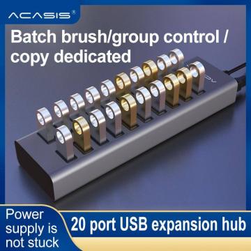 Ổ Cắm 20 Cổng USB 2.0 Acasis, Có Dây Điện Nối Dài, Cổng Sạc Điện Thoại Và Truyền Dữ Liệu Hub