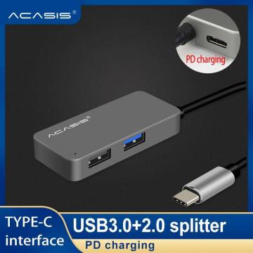 Ổ Cắm Chuyển Đổi Acasis USB HUB Type-C, Vỏ Hợp Kim Nhôm Đa Giao Diện, Có Cổng Cung Cấp Điện