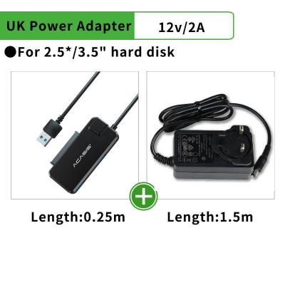 ACASIS Bộ chuyển đổi USB sang SATA, USB 3.0 sang SATA, Bộ điều hợp ổ cứng cho ổ cứng 2,5 / 3,5 inchSATA HDD SDD, CD / DVD ROM. với cáp bộ chuyển đổi 12V2APower UK / US / EU