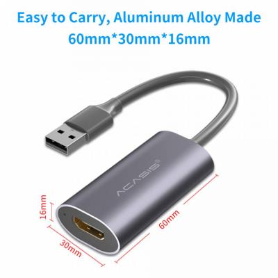 ACASIS - HD31  Mini HDMI Video Capture Card USB 2.0 HDMI Video Record Box for PS4 Game DVD Camcorder HD Camera Recording Live Streaming