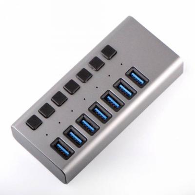 ACASIS Hub USB 3.0 Tốc độ cao 7 cổng USB 3.0 có bật / tắt bộ chia với bộ điều hợp nguồn EU / US / UK cho máy tính xách tay Macbook