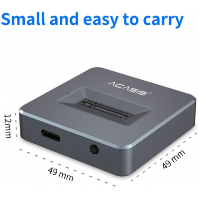 Acasis NVME to USB Adapter, M.2 SSD to Type A Card, No Cable Clone, High Performance 10Gbps USB 3.1 Gen 2 Bridge Chip, Use as Portable SSD, USB to M2 SSD Key M, Hỗ trợ Windows XP 7 8 10