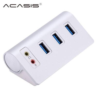 HUB Chia USB Hợp Kim Nhôm Acasis HS0047, Cổng USB 2.0 3.0 Tốc Độ Cao, 4 Cổng Có Micro Âm Thanh Cho Máy Tính Macbook