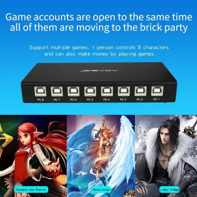 Acasis Bộ Đồng Bộ 8 Cổng DNF Game Dungeon Và Chiến Binh Bộ Điều Khiển Đồng Bộ Hóa Chuột Và Bàn Phím USB Đa Mở 1 Điều Khiển 8 Công Tắc Mở Gạch Tám Cổng KVM