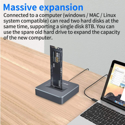 Acasis NVME to USB Adapter, M.2 SSD to Type A Card, No Cable Clone, High Performance 10Gbps USB 3.1 Gen 2 Bridge Chip, Use as Portable SSD, USB to M2 SSD Key M, Hỗ trợ Windows XP 7 8 10