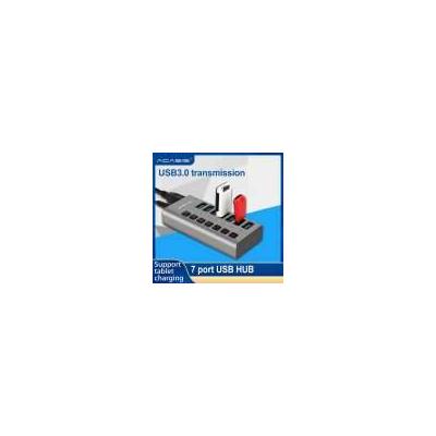 ACASIS USB Hub 3.0 Tốc độ cao 7 cổng USB 3.0 Hub Splitter Bật / Tắt với Bộ chuyển đổi nguồn EU / US cho máy tính xách tay MacBook